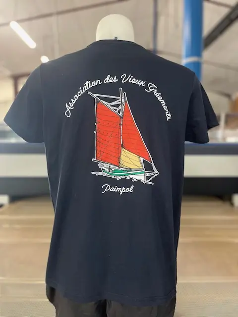 t shirt col rond noir personnalise serigraphie