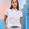 polo manches courtes femme blanc broderie logo